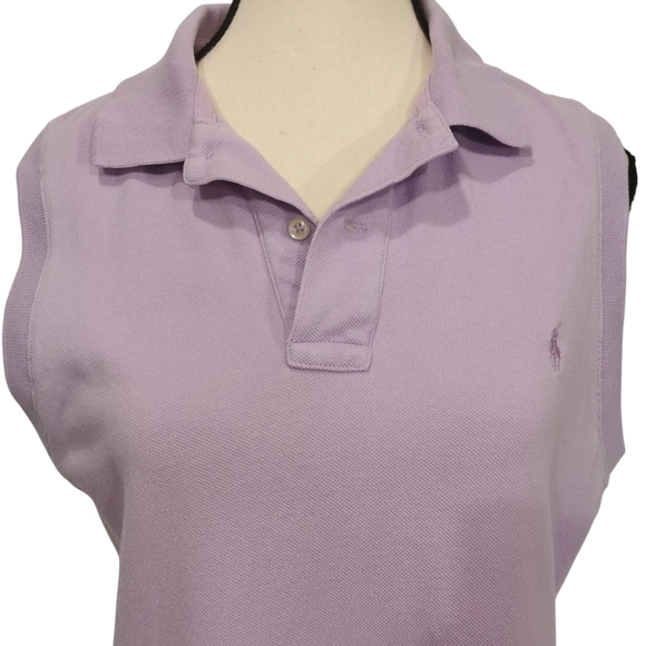 Ralph Lauren Polo Sport Lavender Sleeveless Cotton Polo Shirt Dress - Sz L - Picture 2 of 7
